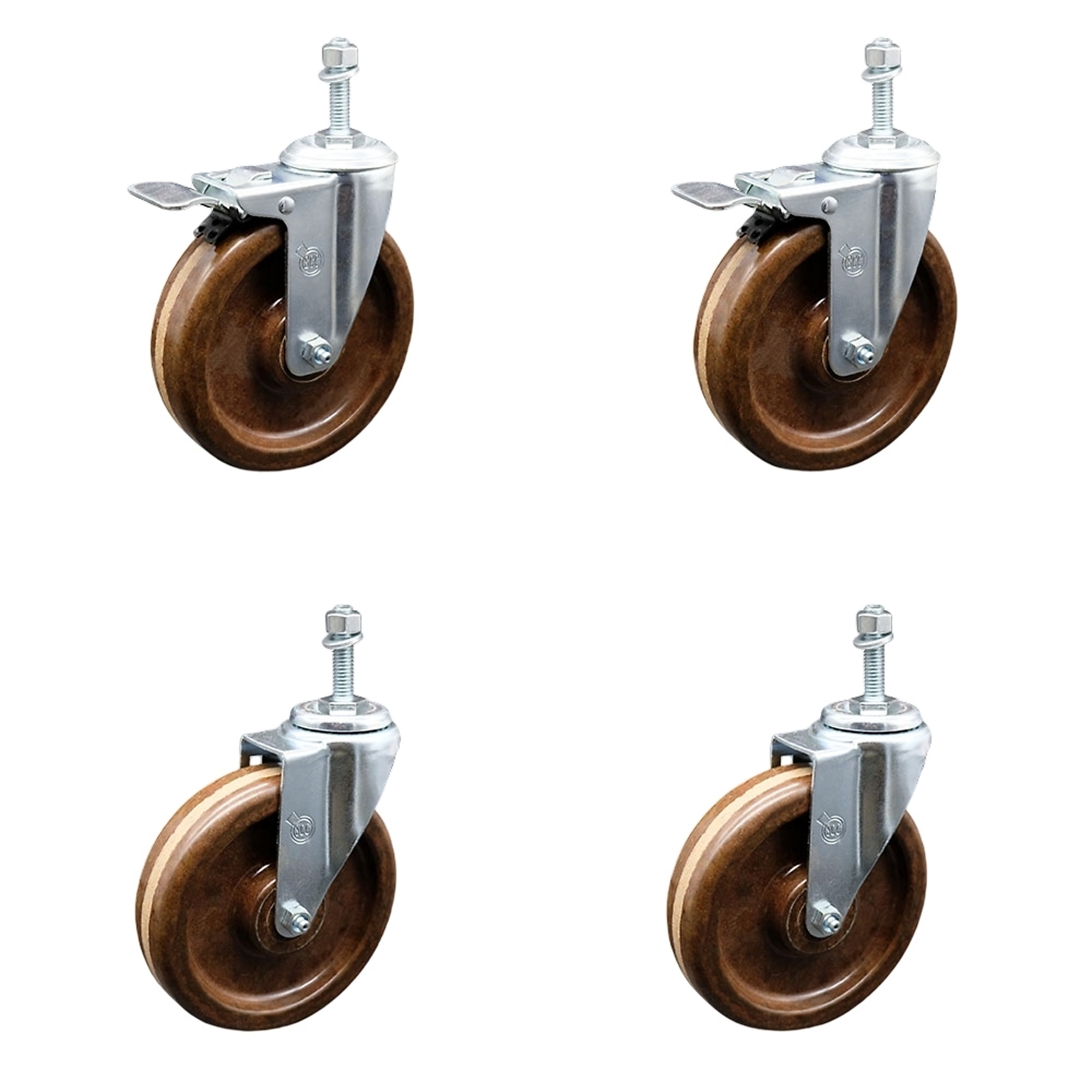 Service Caster, 6in. x 1 1/2in. Stem Casters, Wheel Diameter 6 in, Caster Type Swivel, Package (qty.) 4, Model# SCC-TSTTL20S615-PHSHT-381615-2-S-2